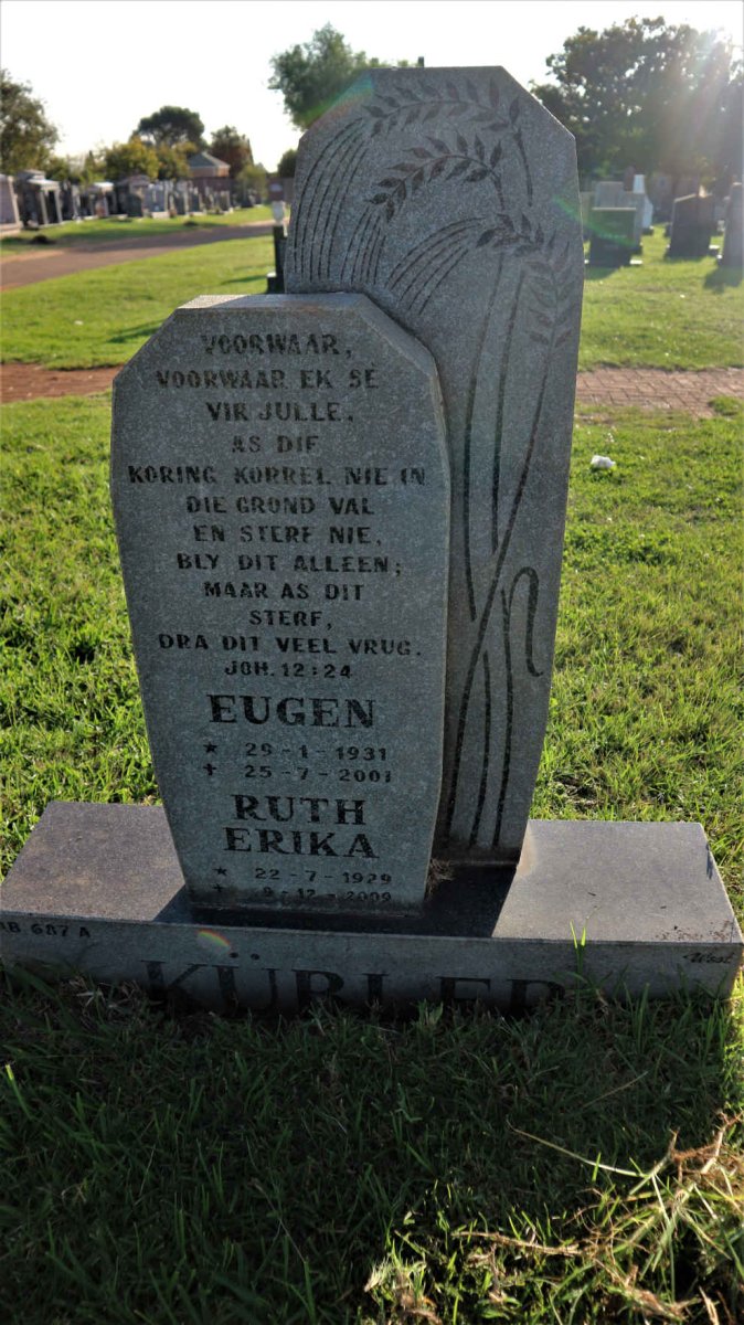 KUBLER Eugen 1931-2001 &amp; Ruth Erika 1929-2009