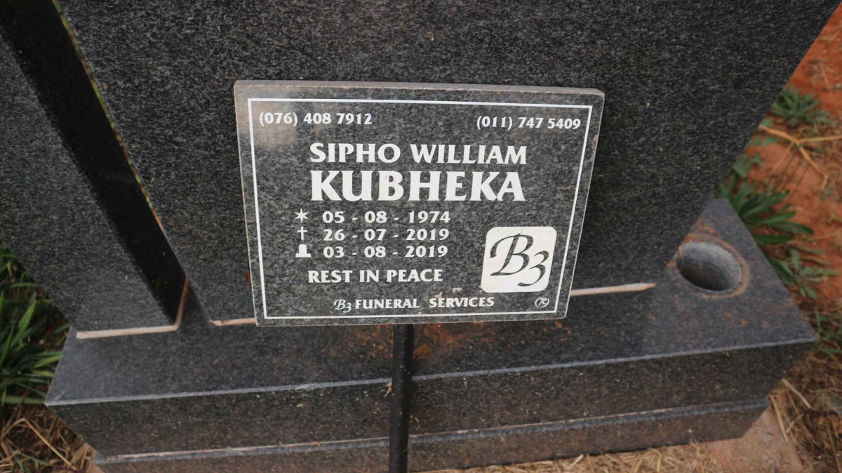 KUBHEKA Sipho William 1974-2019