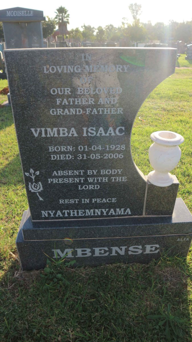 MBENSE Vimba Isaac 1928-2006