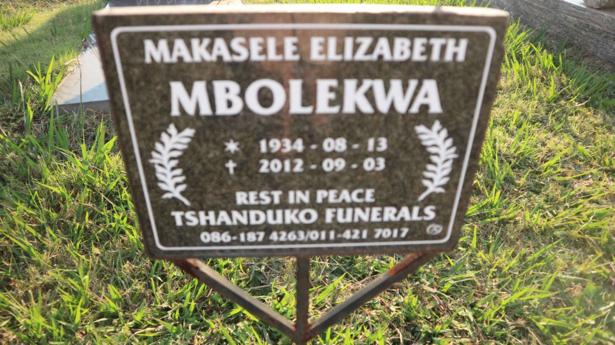 MBOLEKWA Makasele Elizabeth 1934-2012
