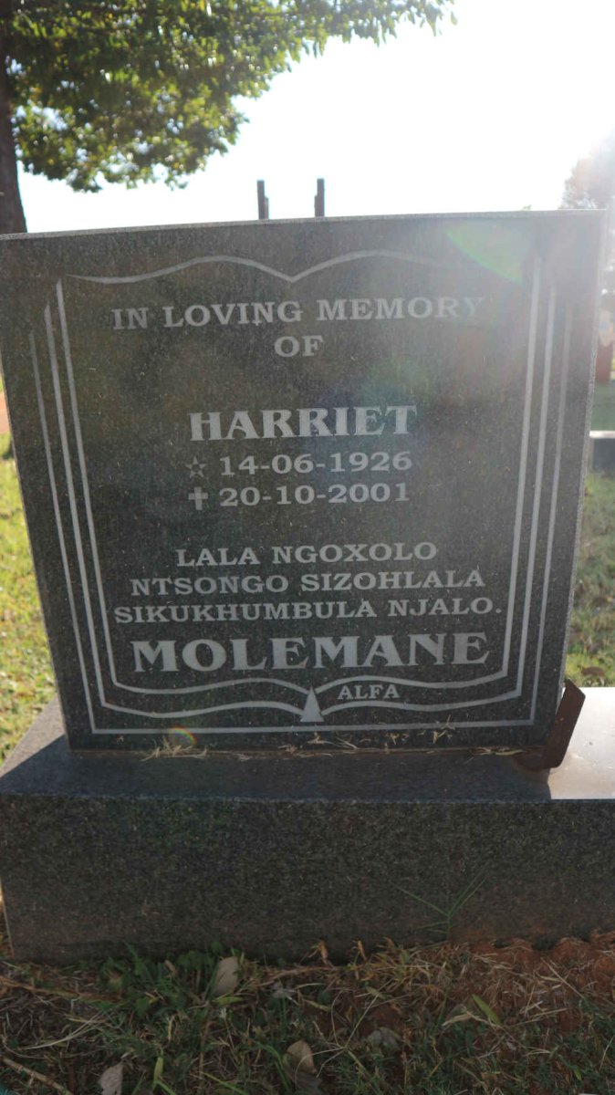 MOLEMANE Harriet 1926-2001