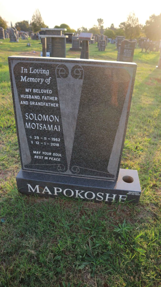 MAPOKOSHE Solomon Motsamai 1962-2018