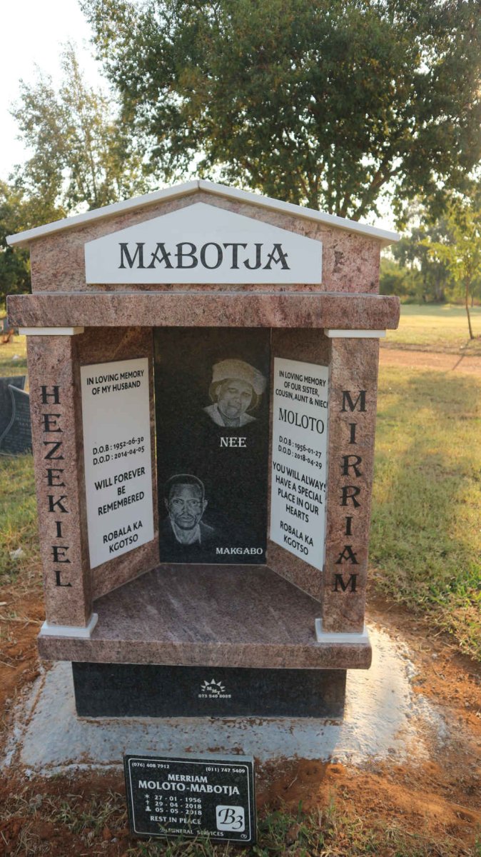 MABOTJA Hezekiel 1952-2014 &amp; Miriam Moloto 1956-2018