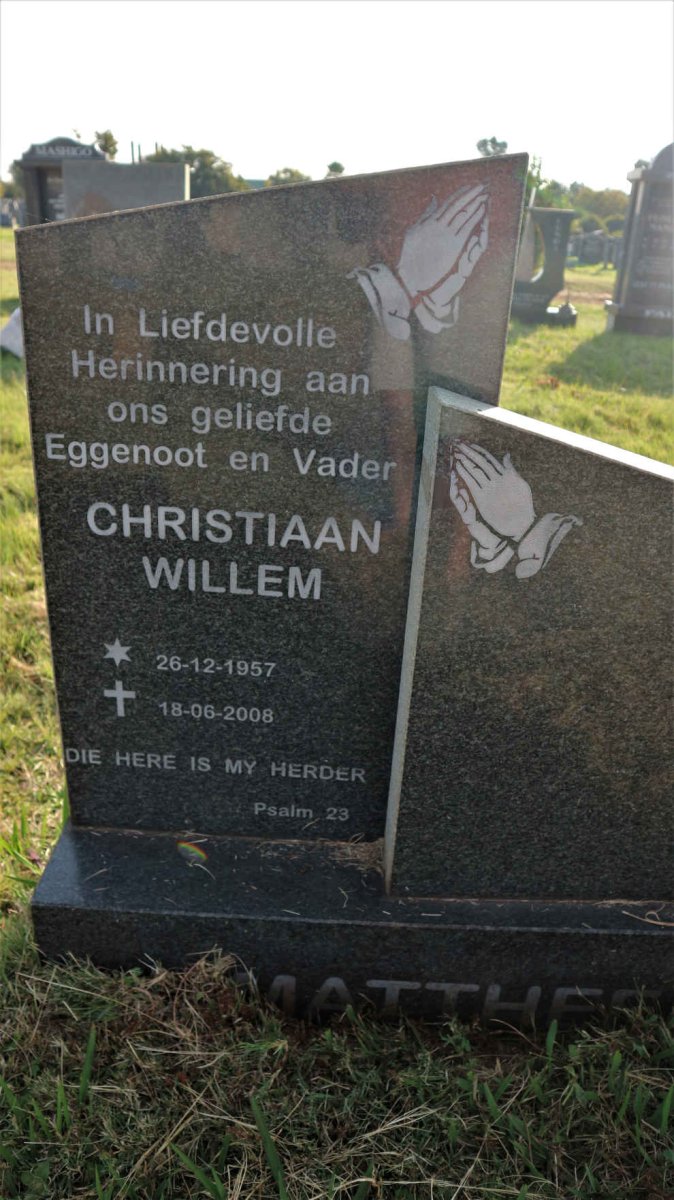 MATTHE? Christiaan Willem 1957-2008