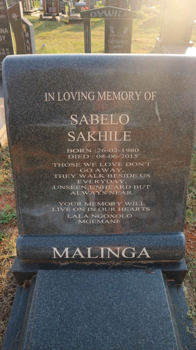 MALINGA Sabelo Sakhile 1980-2015