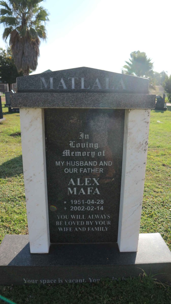 MATLALA Alex Mafa 1951-2002