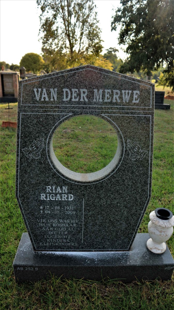 MERWE Rian Rigard, van der 1931-2009