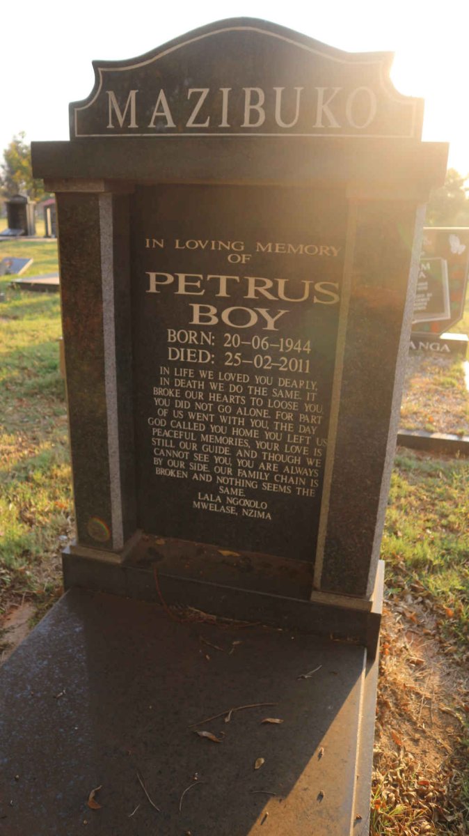 MAZIBUKO Petrus Boy 1944-2011