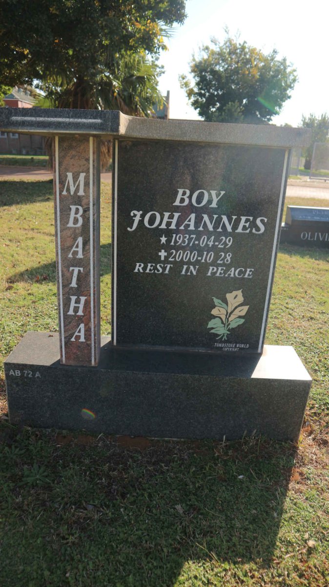 MBATHA Boy Johannes 1937-2000