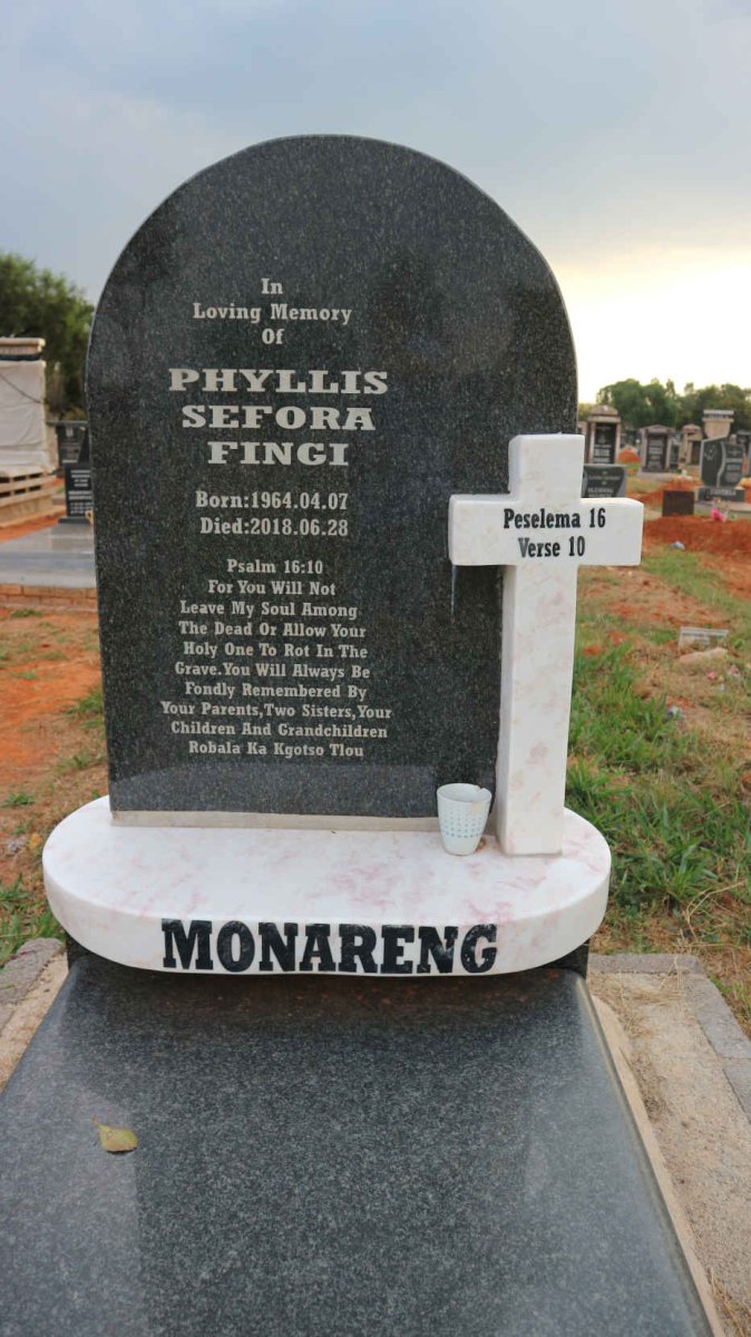 MONARENG Phyllis Sefora Fingi 1964-2018
