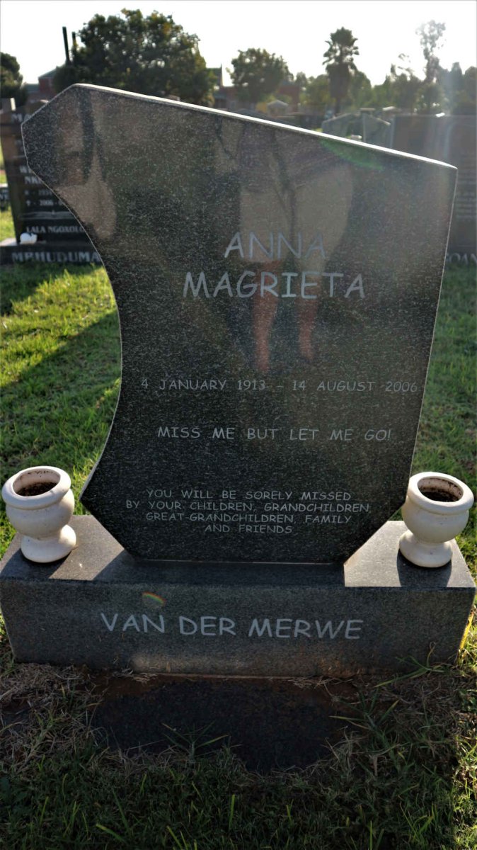 MERWE Ann Magrieta, van der 1913-2006