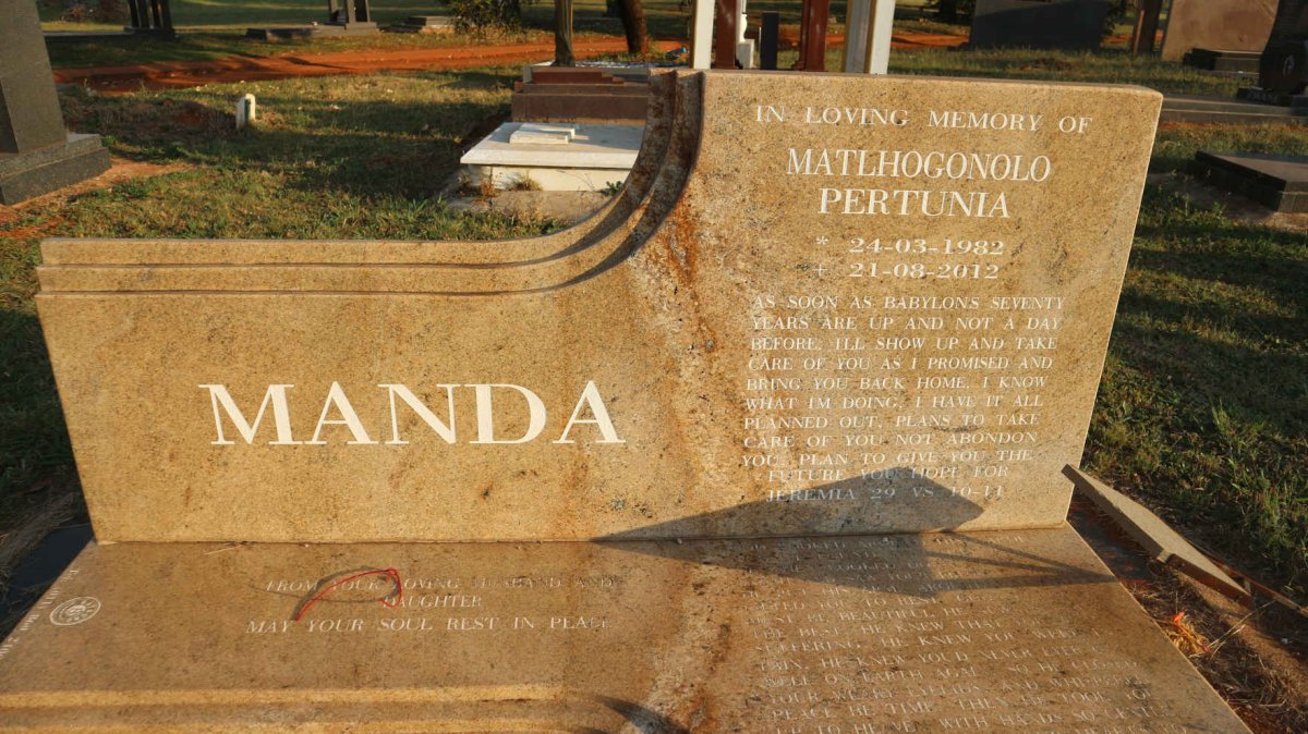MANDA Matlhogonolo Pertunia 1982-2012