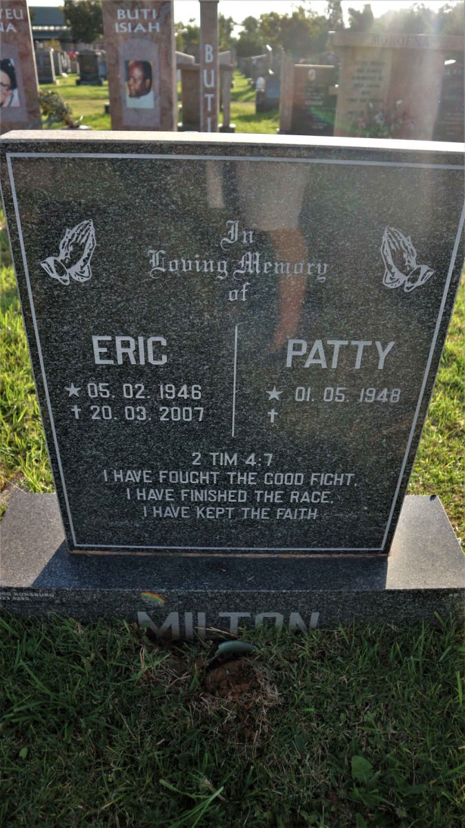 MILTON Eric 1946-2007 &amp; Patty 1948-