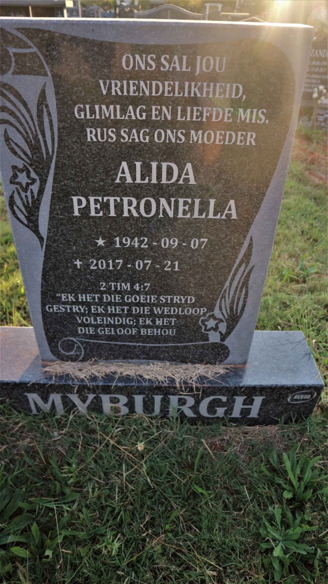 MYBURGH Alida Petronella 1942-2017