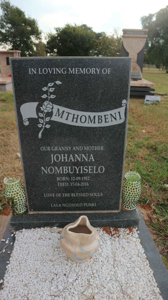 MTHOMBENI Johanna Nombuyiselo 1952-2016
