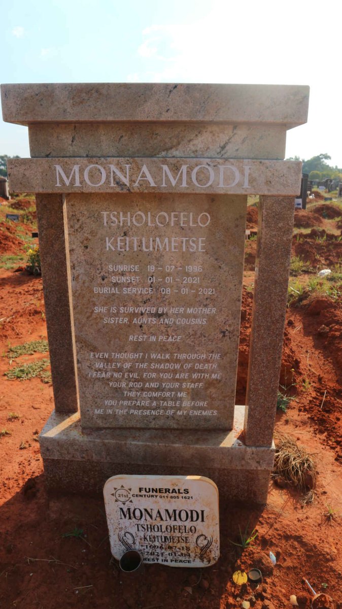 MONAMODI Tsholofelo Keitumetse 1996-2021