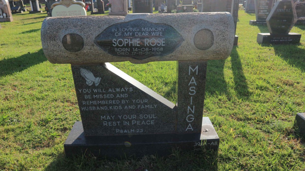 MASINGA Sophie Rose 1958-2003