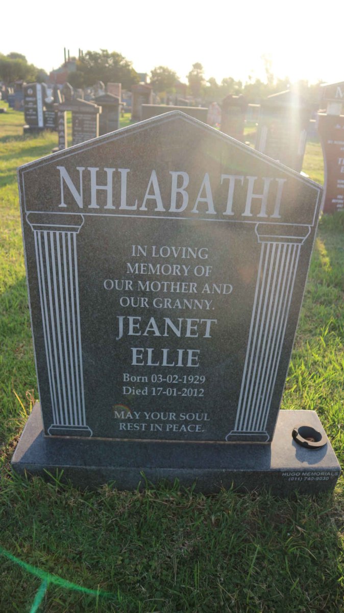 NHLABATHI Jeanet Ellie 1929-2012