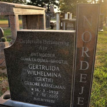 NORDEJE Gertruida Wilhelmina nee KASSELMAN 1933-2007