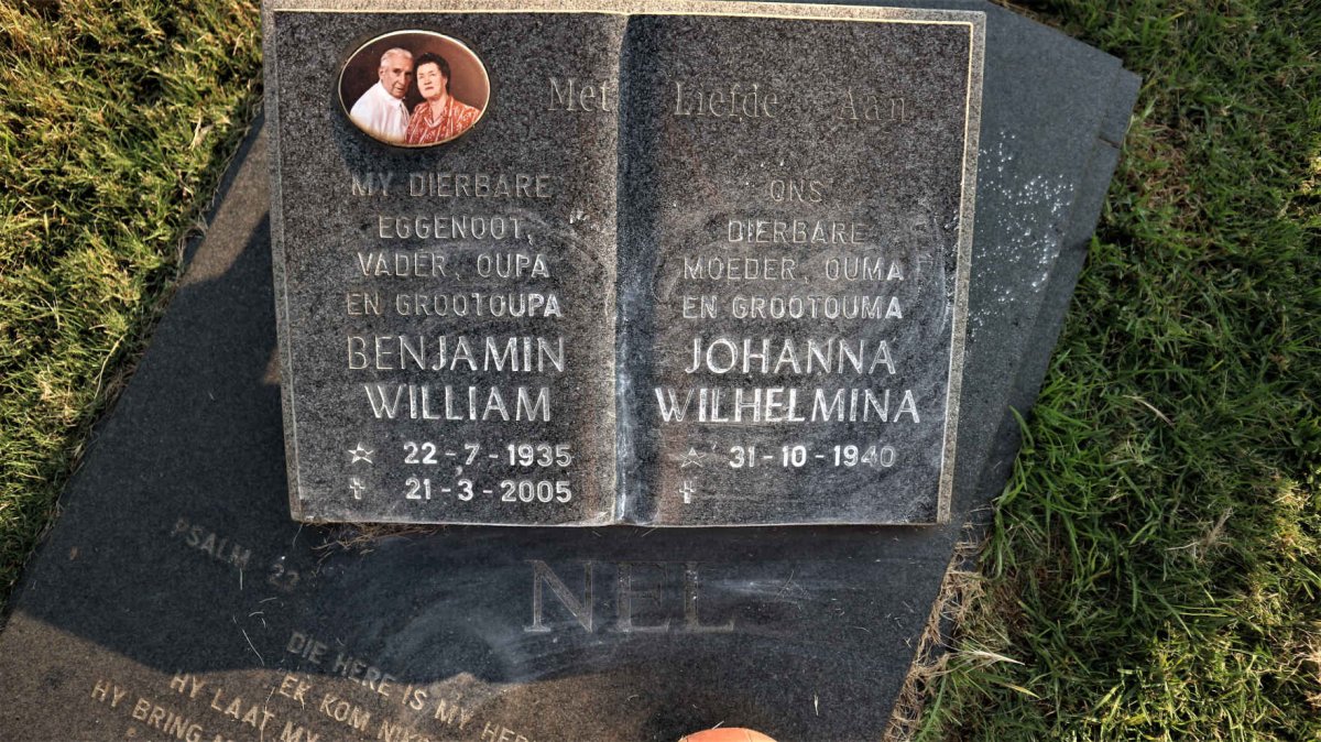NEL Benjamin William 1935-2005 &amp; Johanna Wilhelmina 1940-