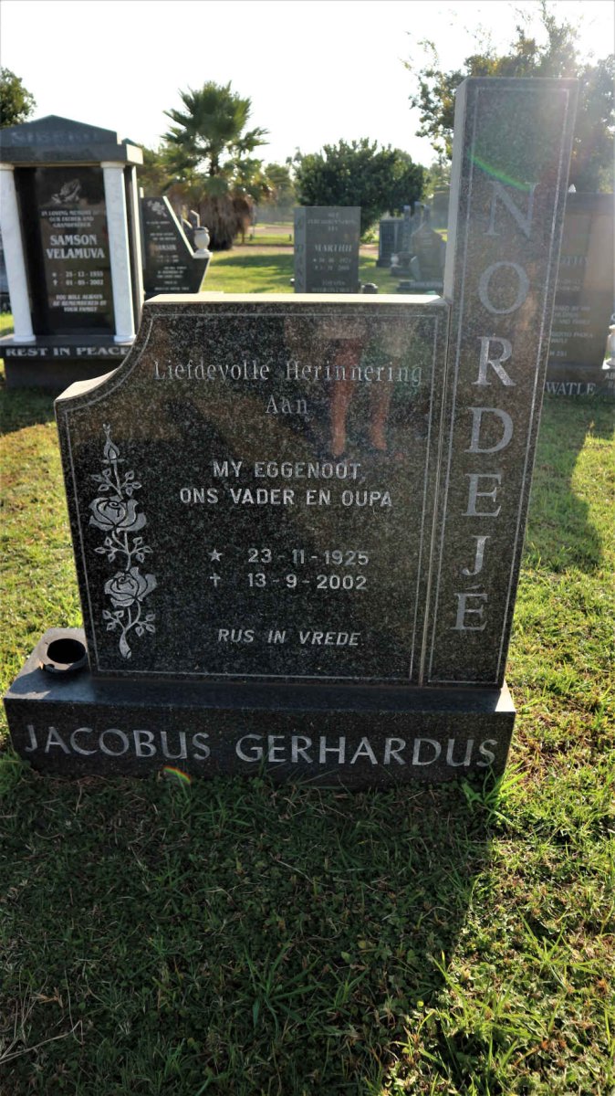 NORDEJE Jacobus Gerhardus 1925-2002