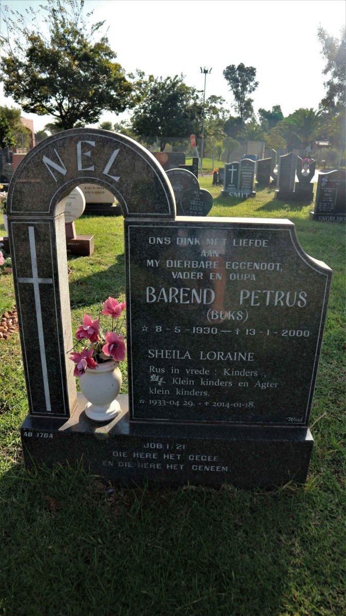 NEL Barend Petrus 1930-2000 &amp; Sheila Loraine 1933-2014