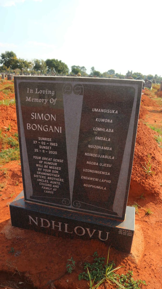 NDHLOVU Simon Bongani 1983-2020