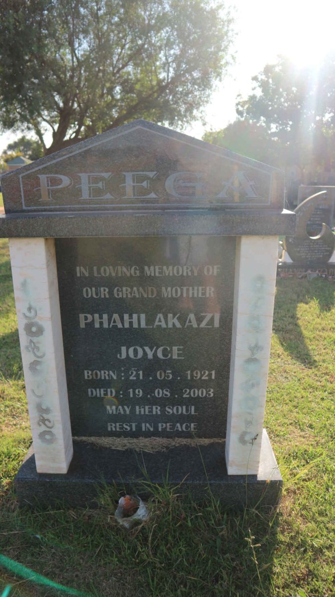 PEEGA Phahlakazi Joyce 1921-2003