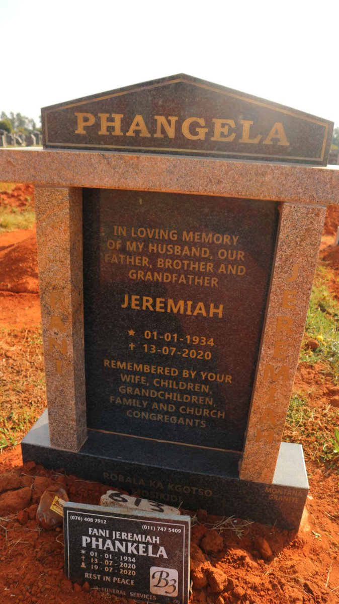 PHANGELA Jeremiah 1934-2020