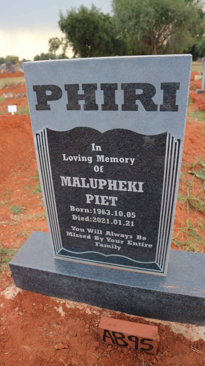 PHIRI Malupheki Piet 1963-2021