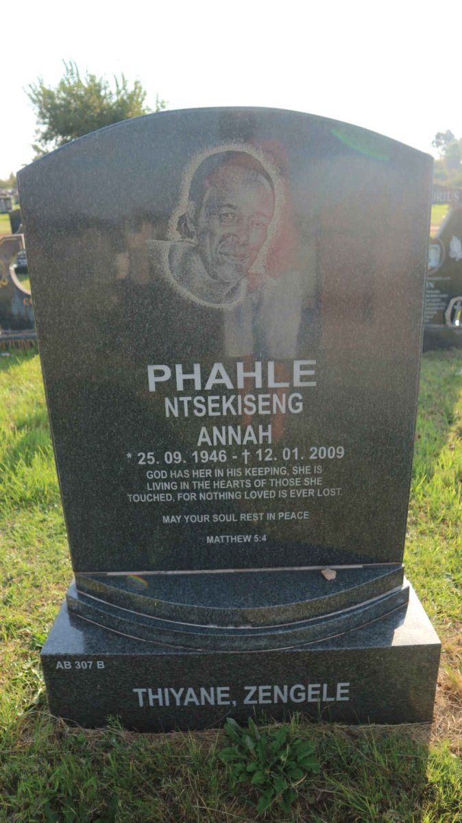 PHAHLE Ntsekiseng Annah 1946-2009
