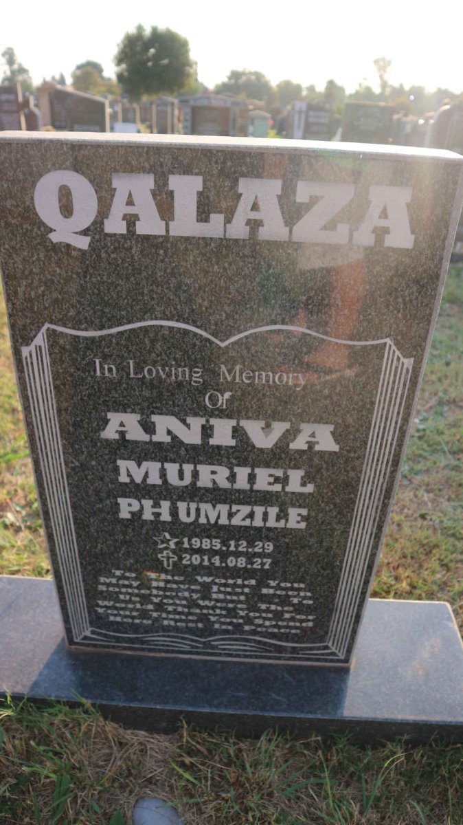 QALAZA Aniva Muriel Phumzile 1985-2014