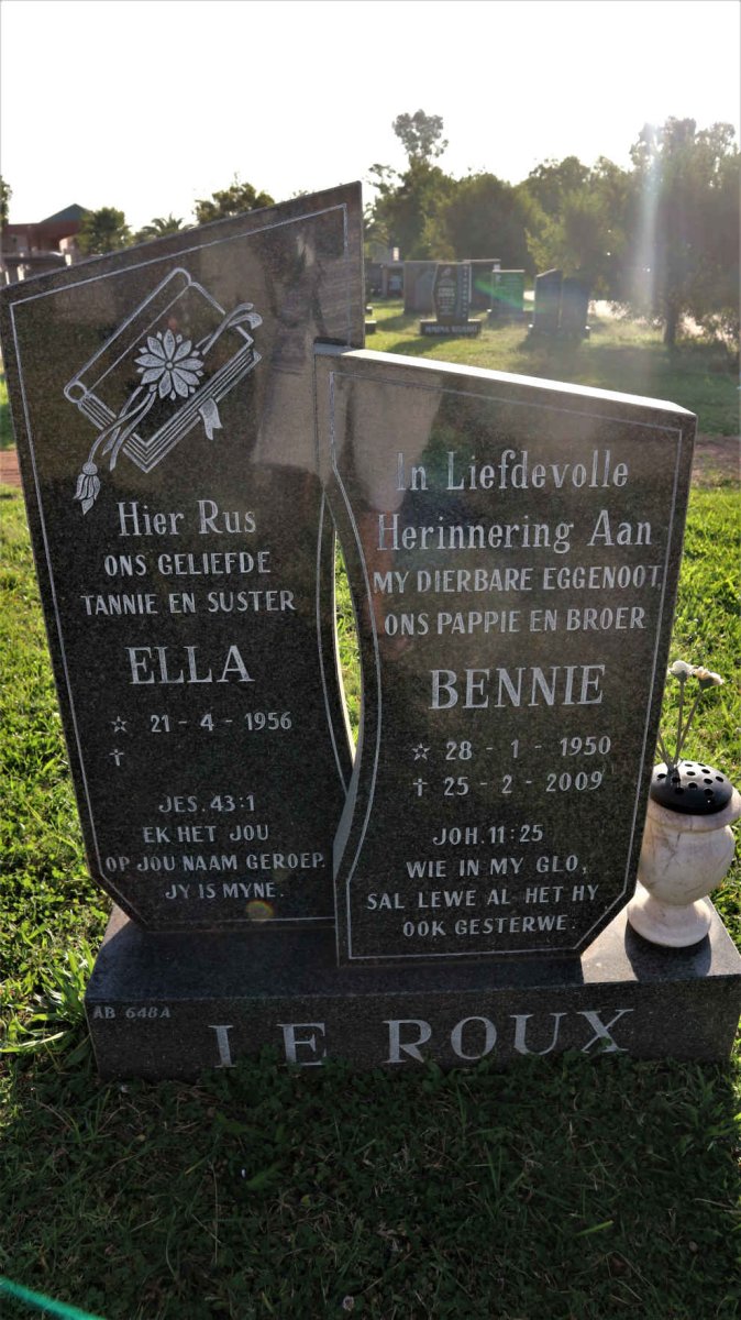 ROUX Bennie, le 1950-2009 &amp; Ella 1956-