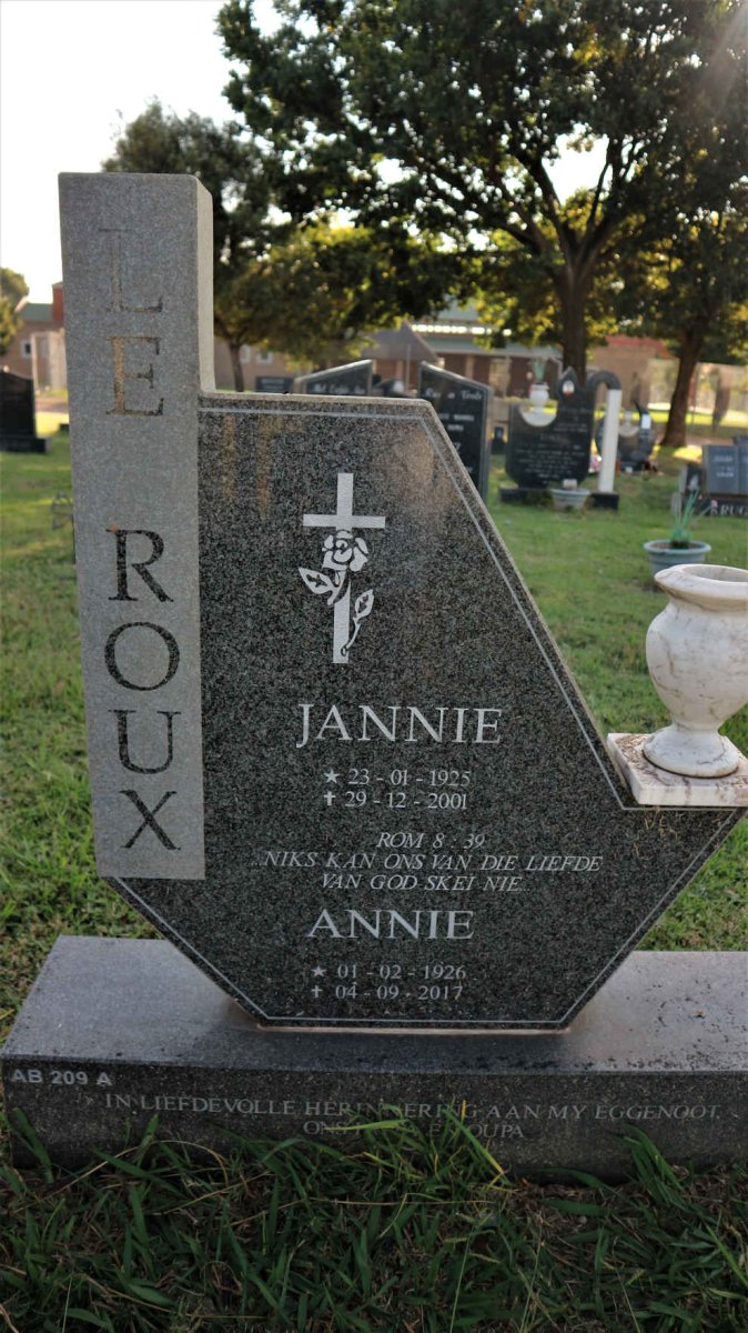ROUX Jannie, le 1925-2001 &amp; Annie 1926-2017