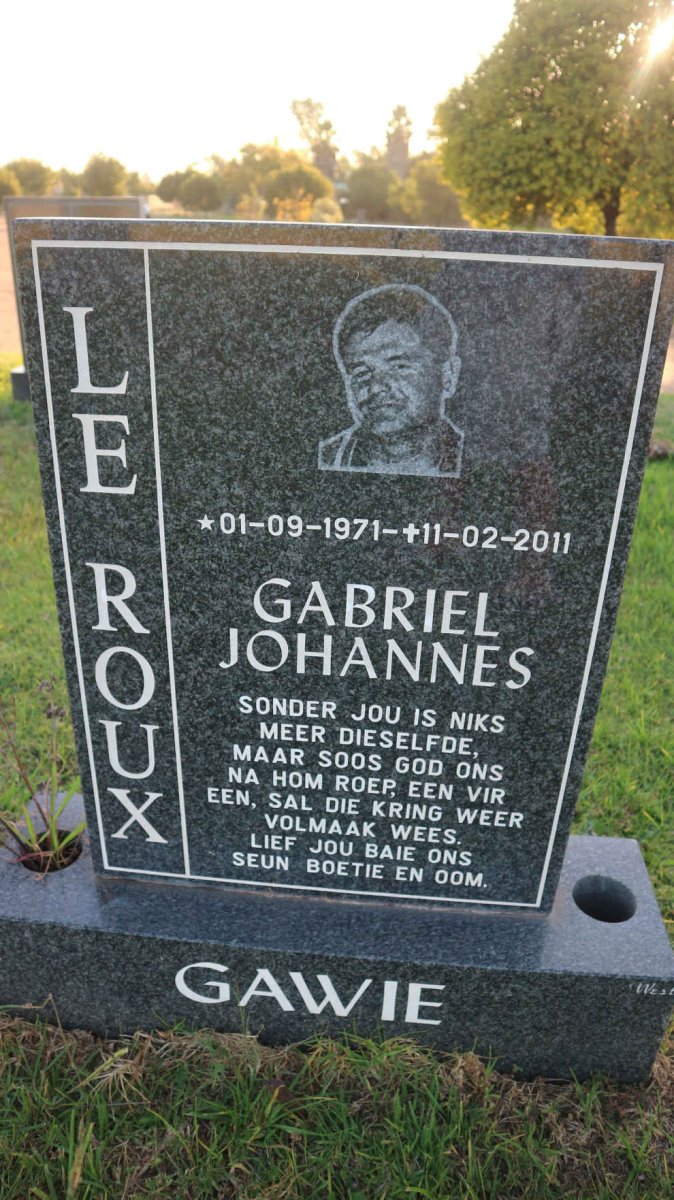 ROUX Gabriel Johannes, le 1971-2011