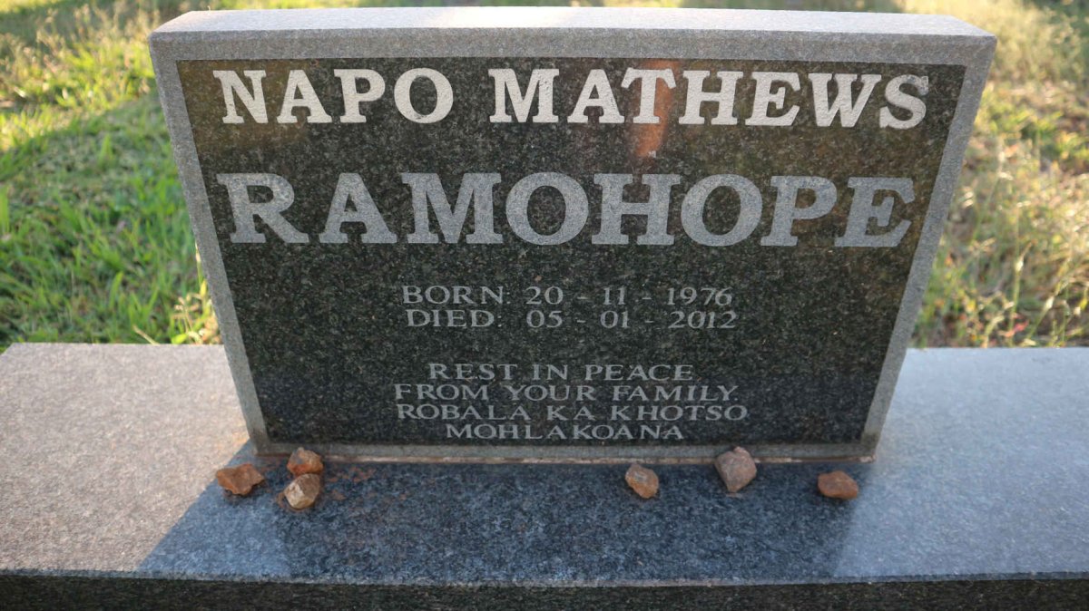 RAMOHOPE Napo Mathews 1976-2012