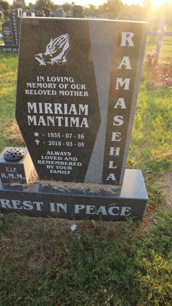 RAMASEHLA Mirriam Mantima 1935-2018