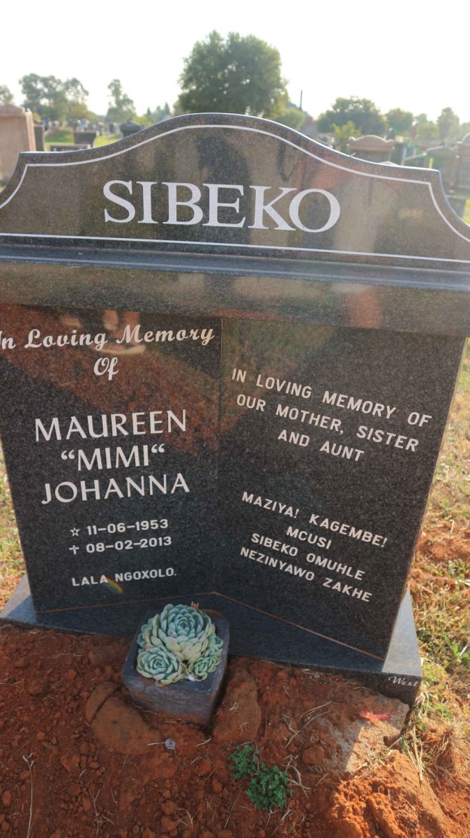 SIBEKO Maureen Johanna 1953-2013