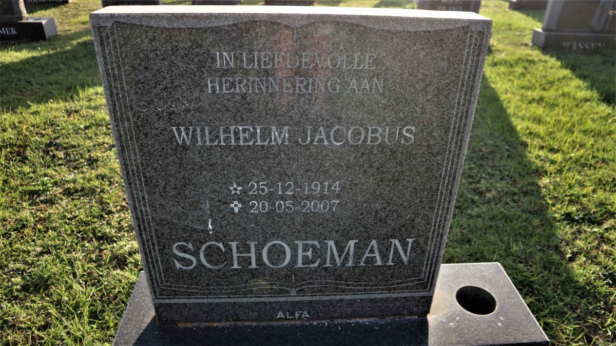 SCHOEMAN Wilhelm Jacobus 1914-2007