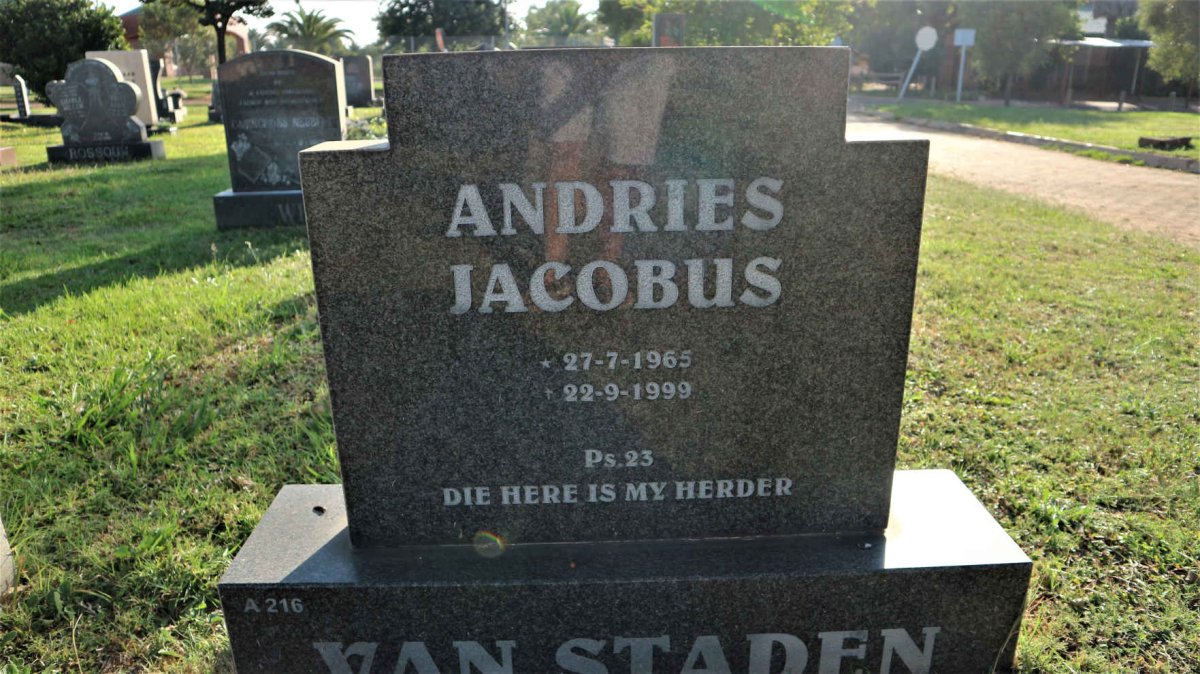 STADEN Andries Jacobus, van 1965-1999