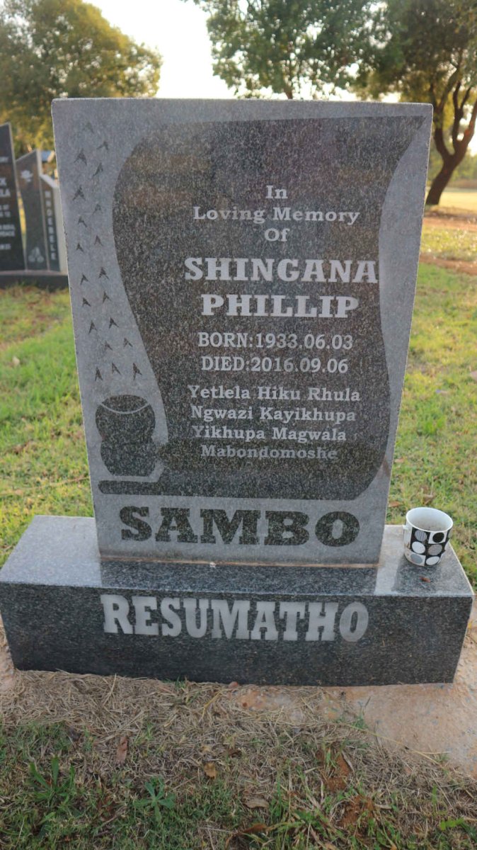 SAMBO Shingana Phillip 1933-2016