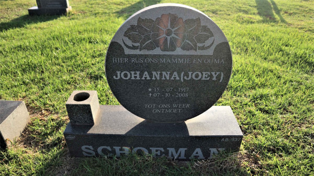 SCHOEMAN Johanna 1917-2008