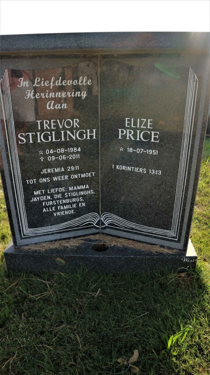 STIGLINGH Trevor 1984-2011 :: PRICE Elize 1951-