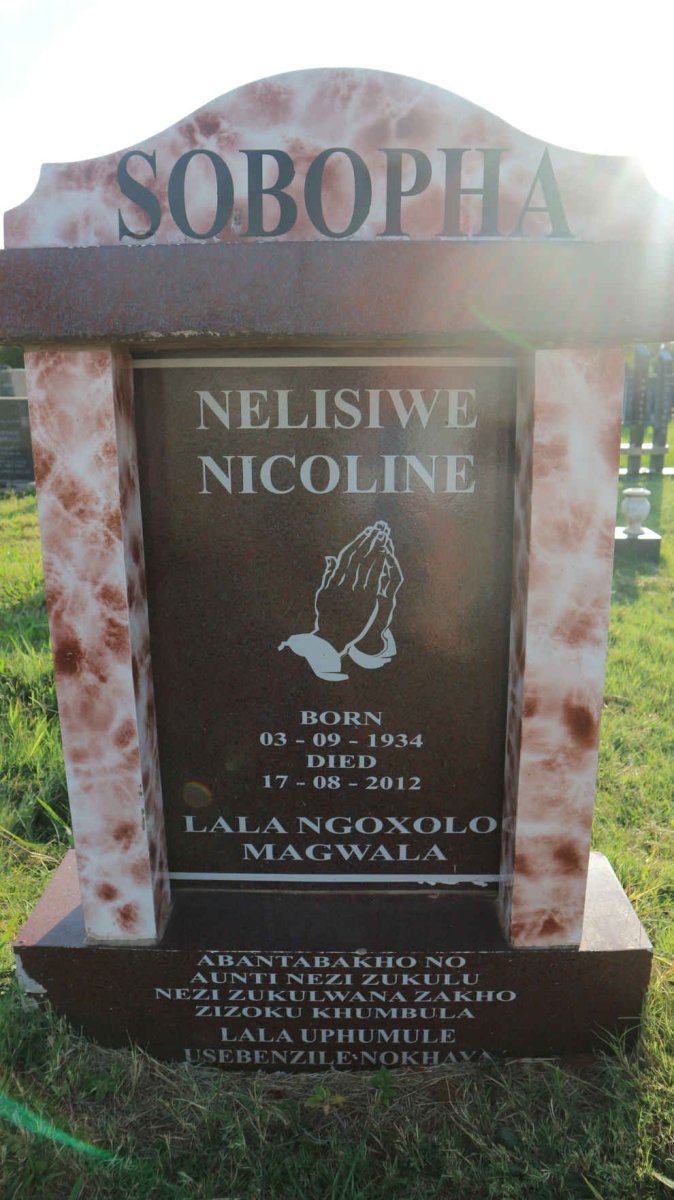 SOBOPHA Nelisiwe Nicoline 1934-2012