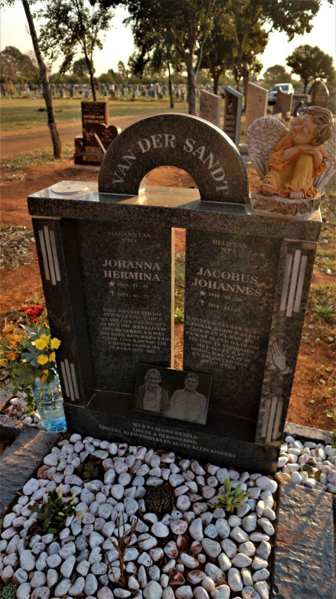 SANDT Jacobus Johannes, van der 1948-2018 &amp; Johanna Hermina 1953-2018