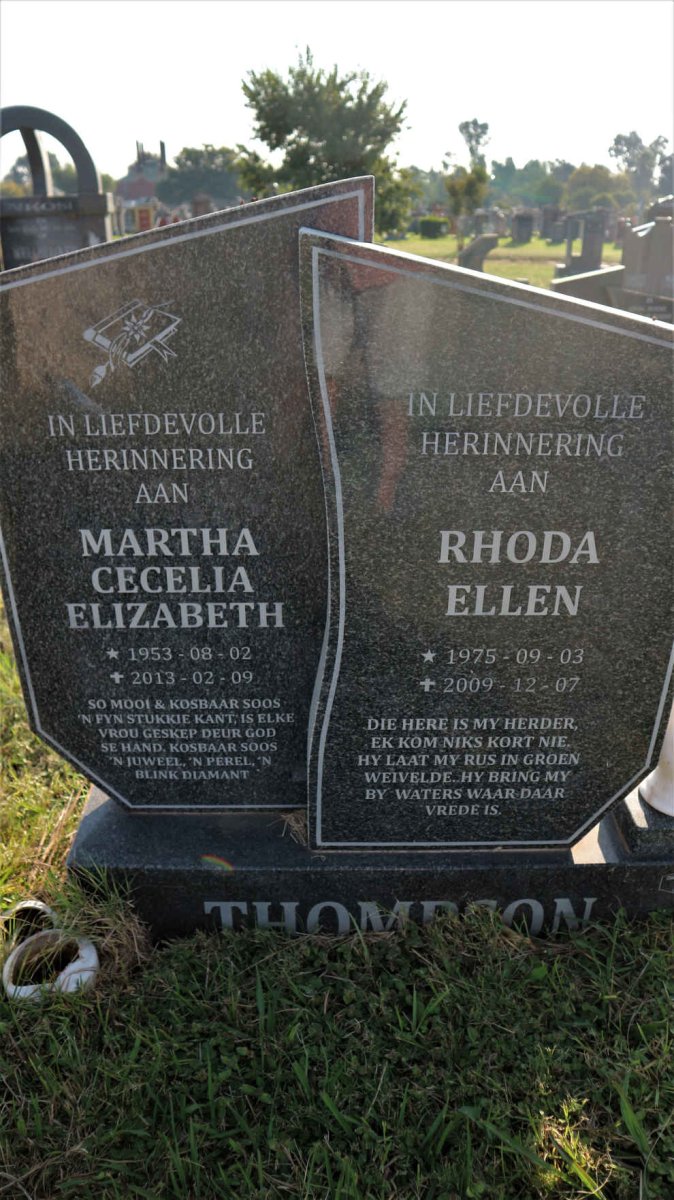 THOMPSON Martha Cecelia Elizabeth 1953-2013 :: THOMPSON Rhoda Ellen 1975-2009