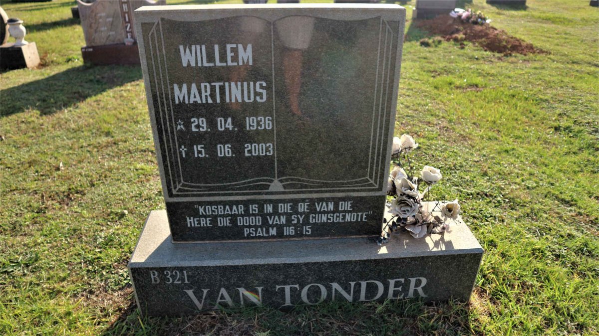 TONDER Willem Martinus, van 1936-2003