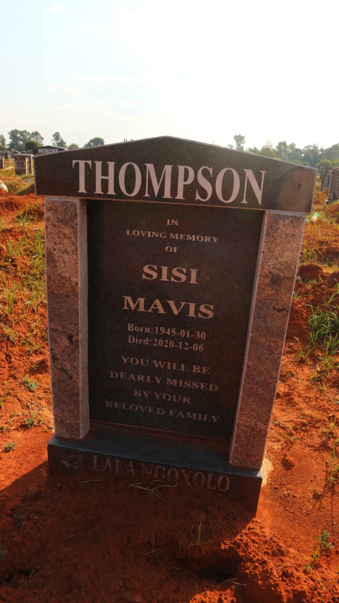 THOMPSON Sisi Mavis 1945-2020
