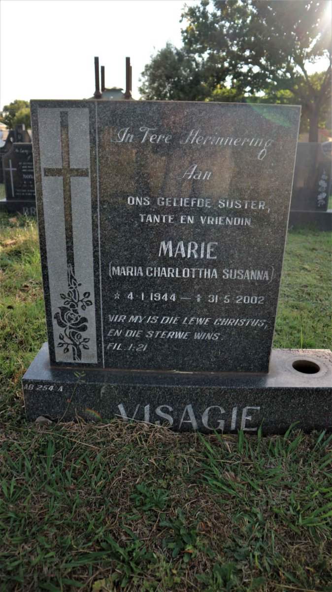 VISAGIE Maria Charlottha Susanna 1944-2002