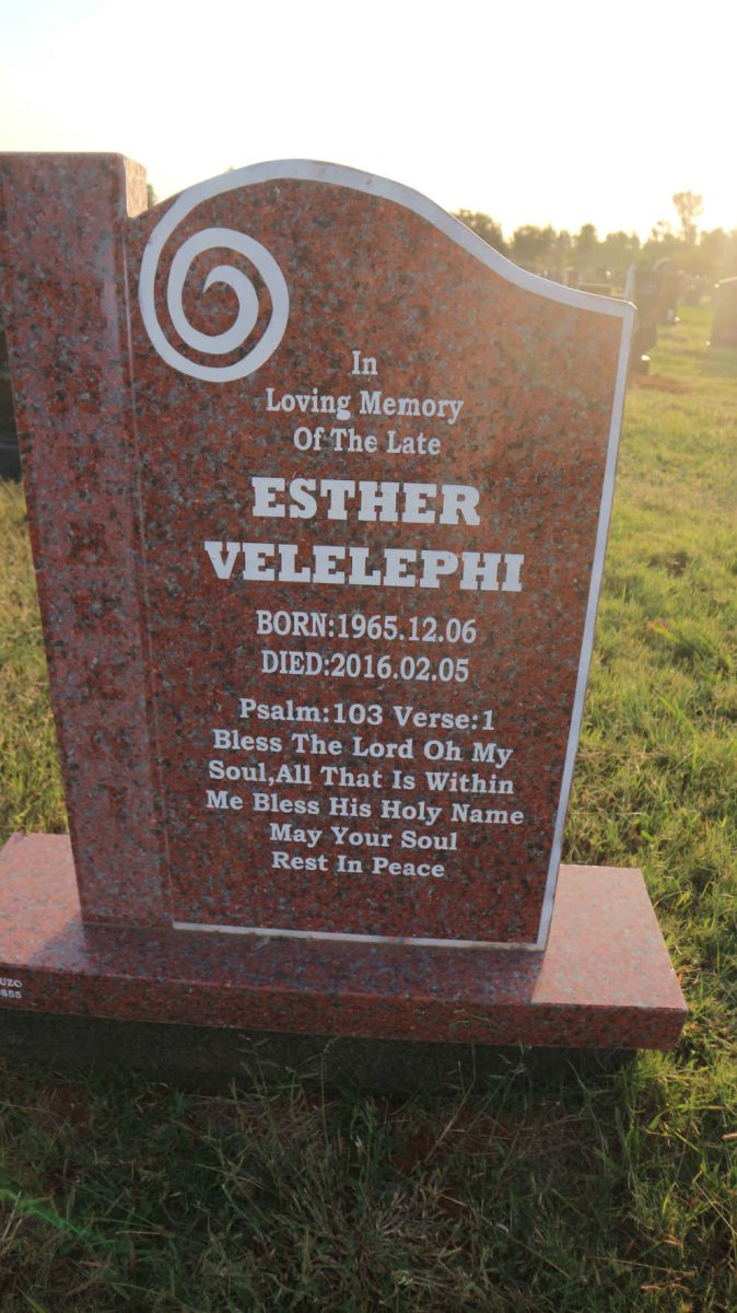 VELELEPHI Esther 1965-2016